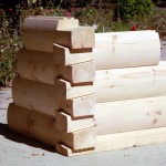 8x6 Round Flat D Logs with Dovetail Corners