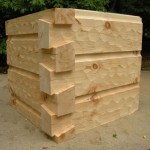 6x12 Curved base chink joint German Chink Hewed Dovetail Corners