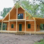 8x6 Round Flat D Logs Woodguard Exterior Finish