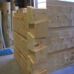 Antique Hewed Finish on 6x12 False Dovetail Corner