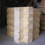 8x8 Round Flat D Logs Saddle Notch Corner