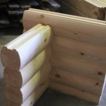 6x8-Round Round Logs Double D Saddle Notch Corner