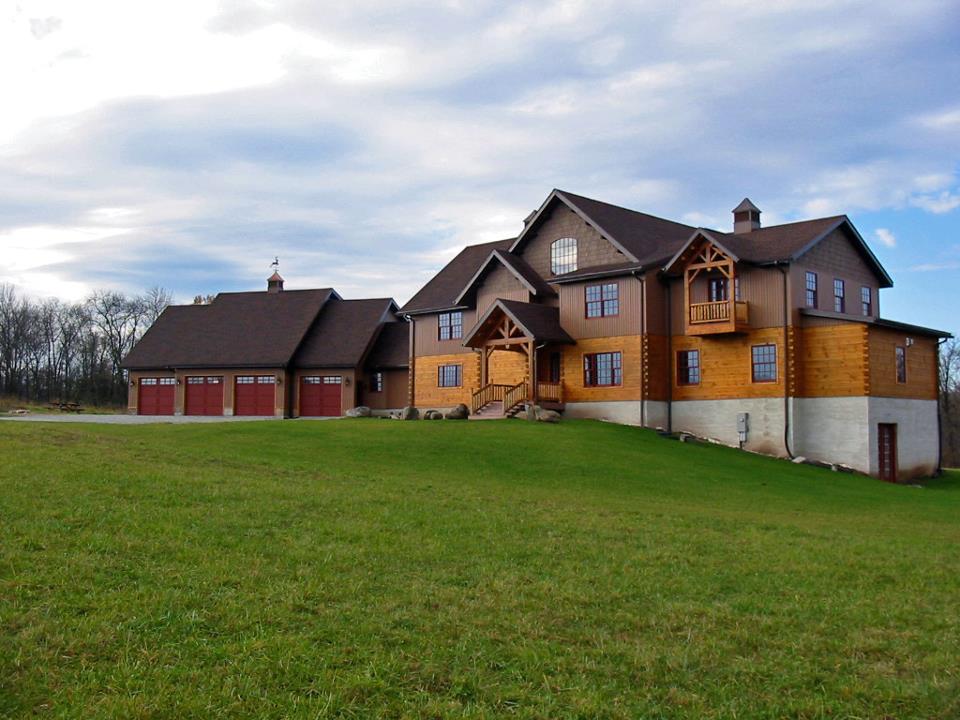 Custom home using 6 x 12 logs with dovetail corners near Harrisburg, PA