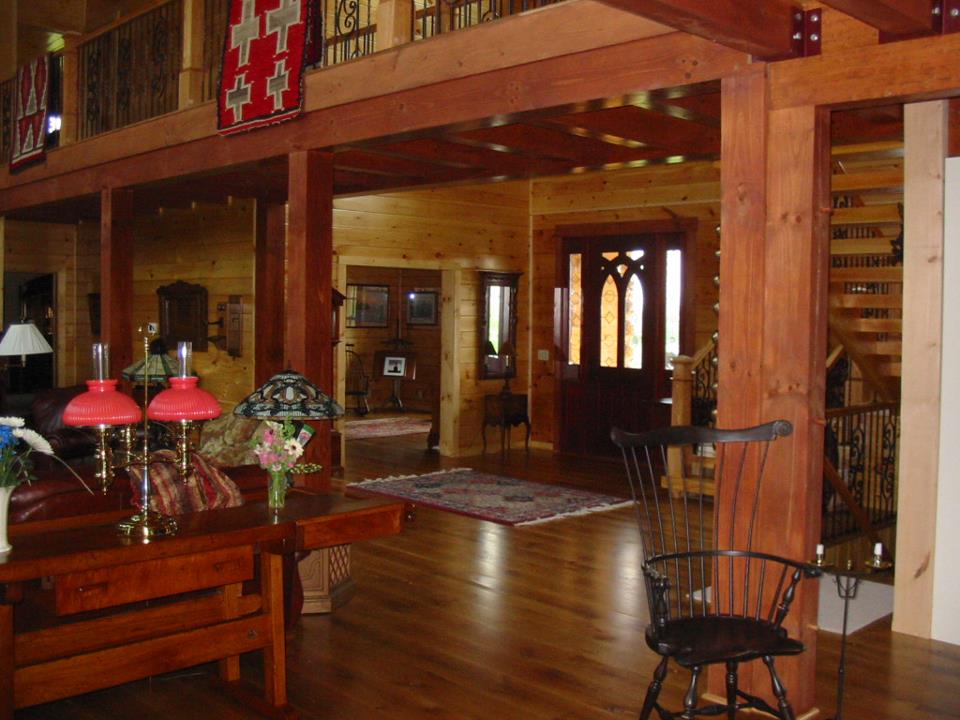 Custom interior of a 6 x 12 log home.