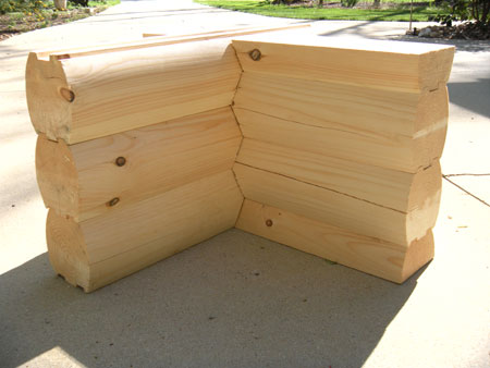 8 x 8 Round/Round Logs with Saddle Notch Corner