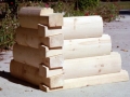 8×6 Round Flat D Logs with Dovetail Corners