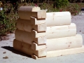 8x6 Round Flat D Logs with Dovetail Corners