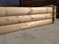 6 x 12 D Logs, Dovetail Draw Knife Hewn